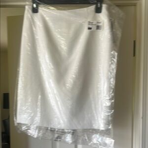 Tahari ASL NWT Ivory Nautical Tweed Skirt Sz 12